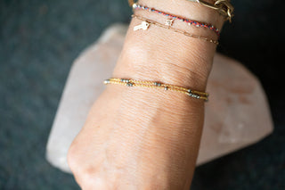Gold Plated Bracelet with Pyrite Beads