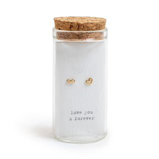 Message in a Bottle Earring Collection - Gold Infinity & Heart