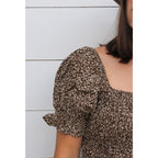 Floral A Line Dress, Brown