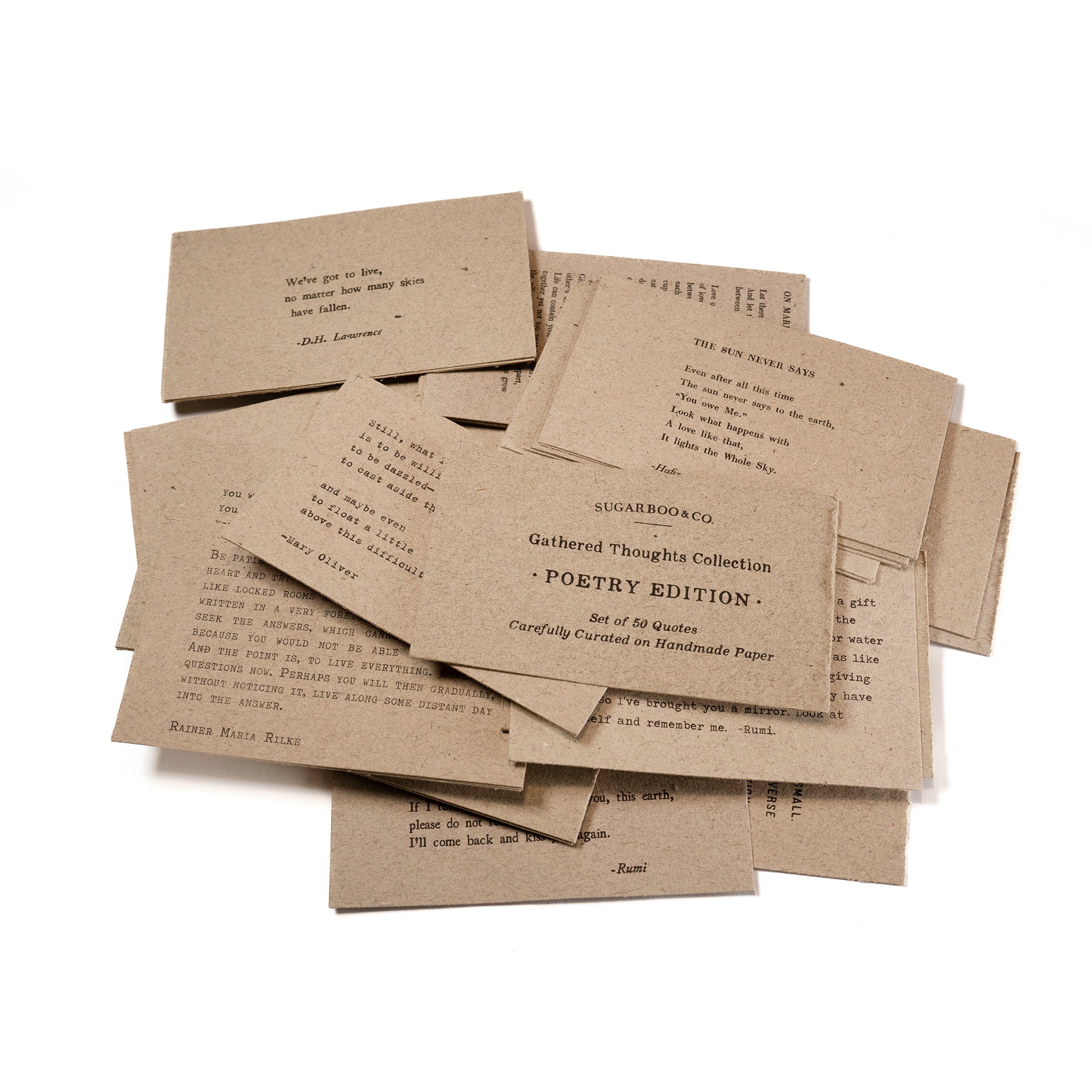 50 Gathered Thoughts of Poetry on Handmade Paper