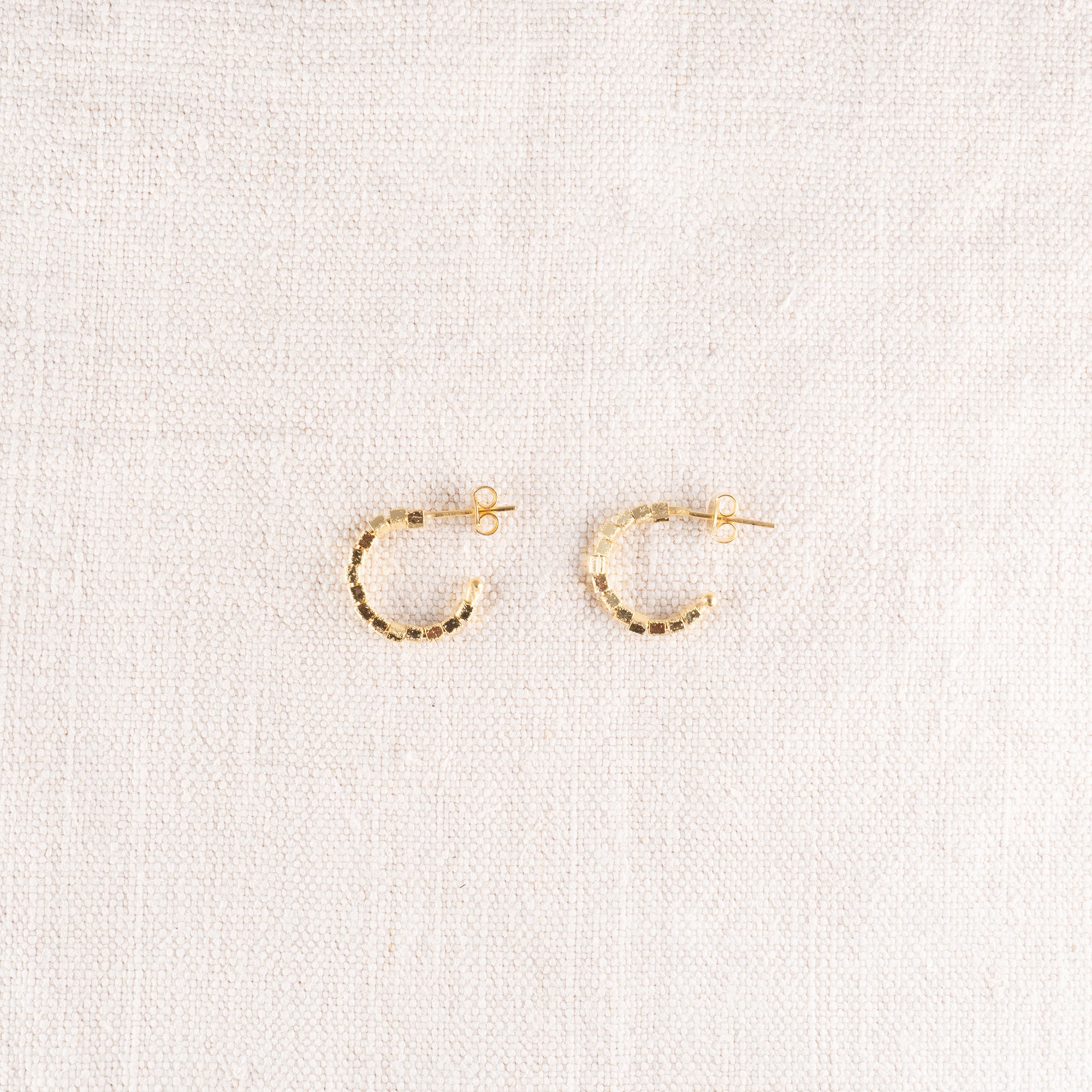 Small Beaded Hoops