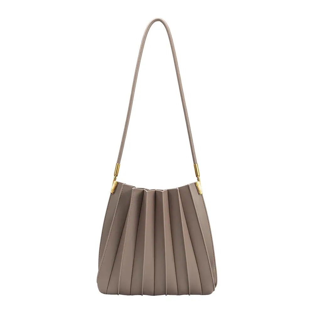 Carrie Pleated Vegan Shoulder Bag