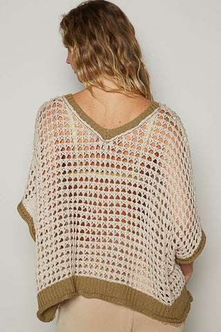 Round Neck Sleeveless Floral Thin Sweater Top