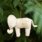 Keep Shining Your Light Felt Elephant Ornament