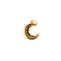 ***Black Spinel Crescent Moon Charm - 0.5"
