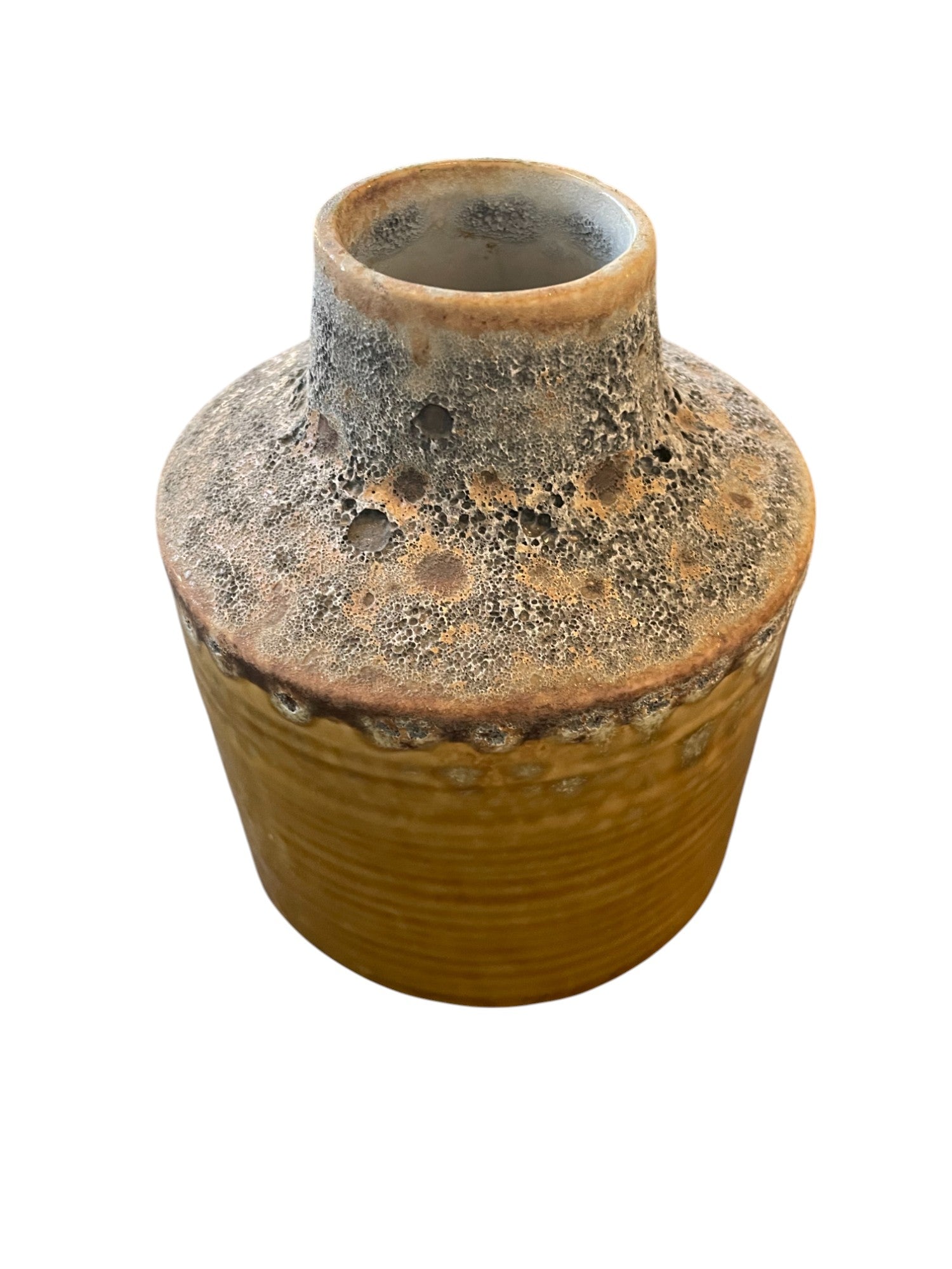 ***Ceramic Vase - Antique Yellow 5.4"x5.4"x6.5"