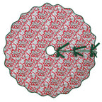Christmas Block Print Tree Skirt, Reversible