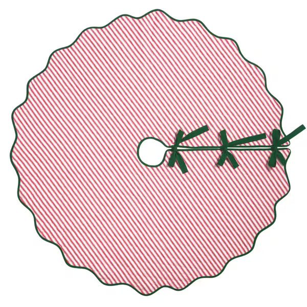 Christmas Block Print Tree Skirt, Reversible