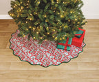 Christmas Block Print Tree Skirt, Reversible