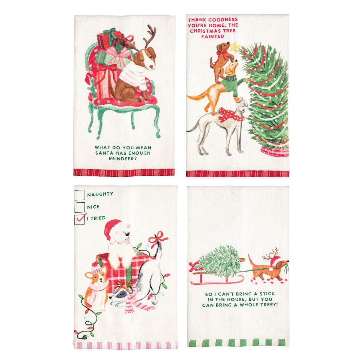 Christmas Pet Pattern Hem Towels