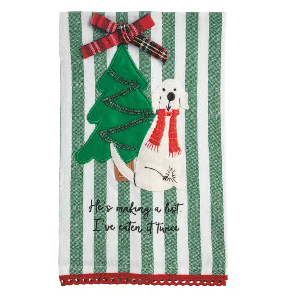 Dog Christmas Appliqué Towels