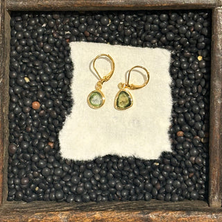 Bezel Set Tourmaline Earrings