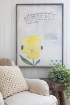Yellow Pansy Vertical  Art Print - Grey Wood
