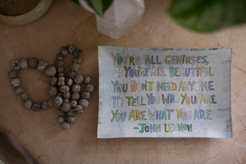 You're All Geniuses Large Rectangular Decoupage Plate - 8.5" x 5.75"