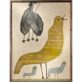 Mama Loves Her Baby Birds (Grey Wood) - Art Print