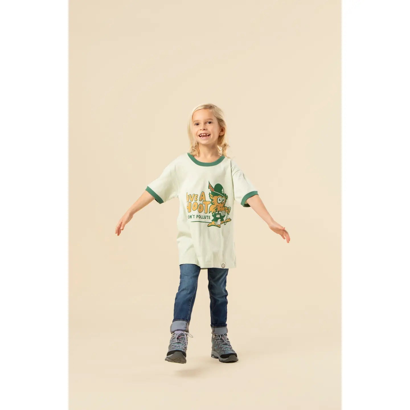 Give A Hoot, Don't Pollute Youth Ringer Tee