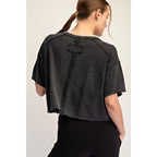 Mineral Washed Terry Butter Cropped Tee