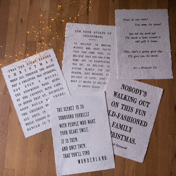 ***Twas The Night Before Christmas Handmade Paper Print - 12x16