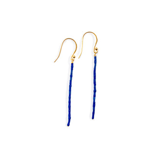 ***Beaded Linear Earrings - Gold Shiny
