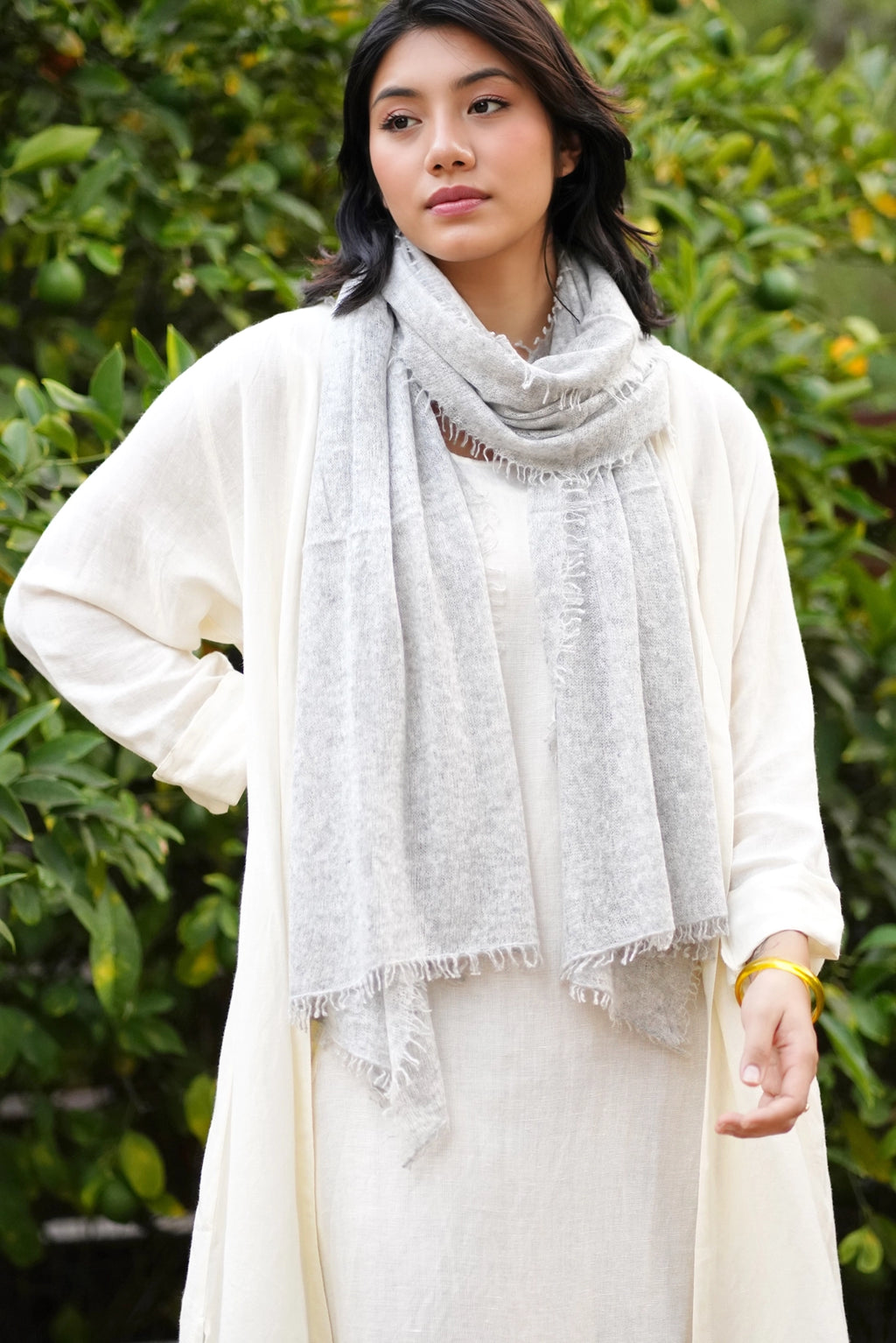 Cashmere Scarf - Silver Grey