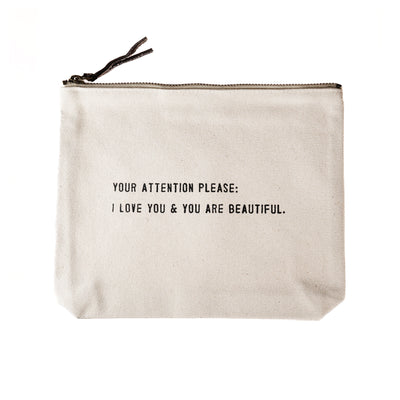 Canvas Zip Bag - Cream