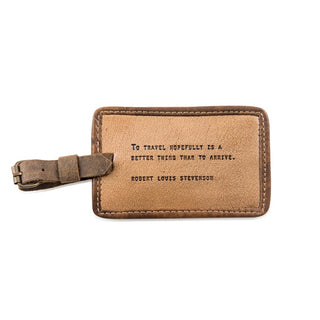 ***Leather Luggage Tag - Robert Louis Stevenson 5”x3