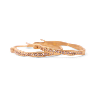 ***Topaz Textured Hoops - Gold Plated Brass