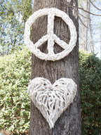 ***Peace Sign XXLarge Whitewash Driftwood - 40x40