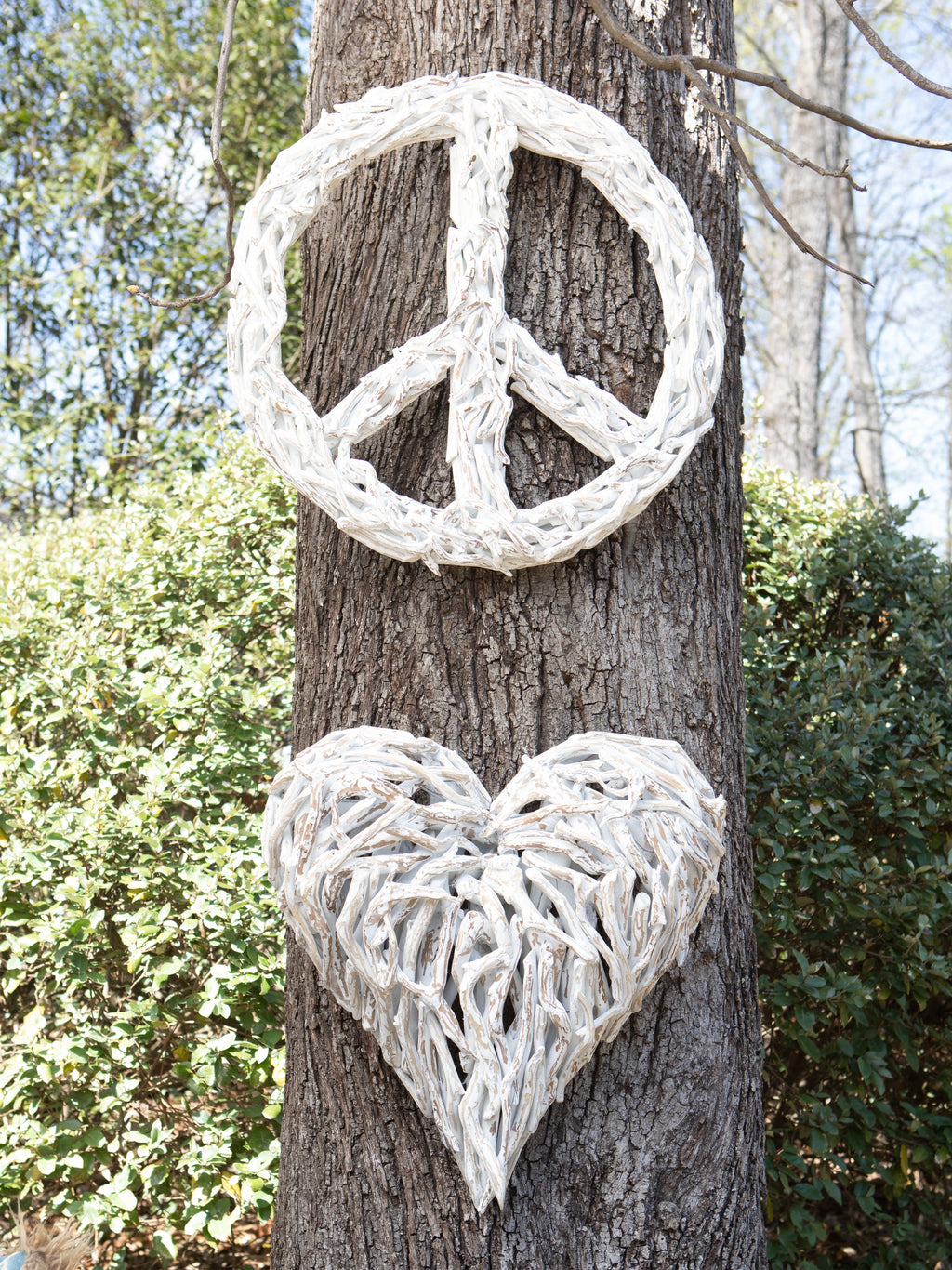 ***Peace Sign XLarge Whitewash Driftwood - 30x30