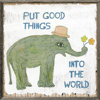 Good Things Elephant (Grey Wood) - Art Print