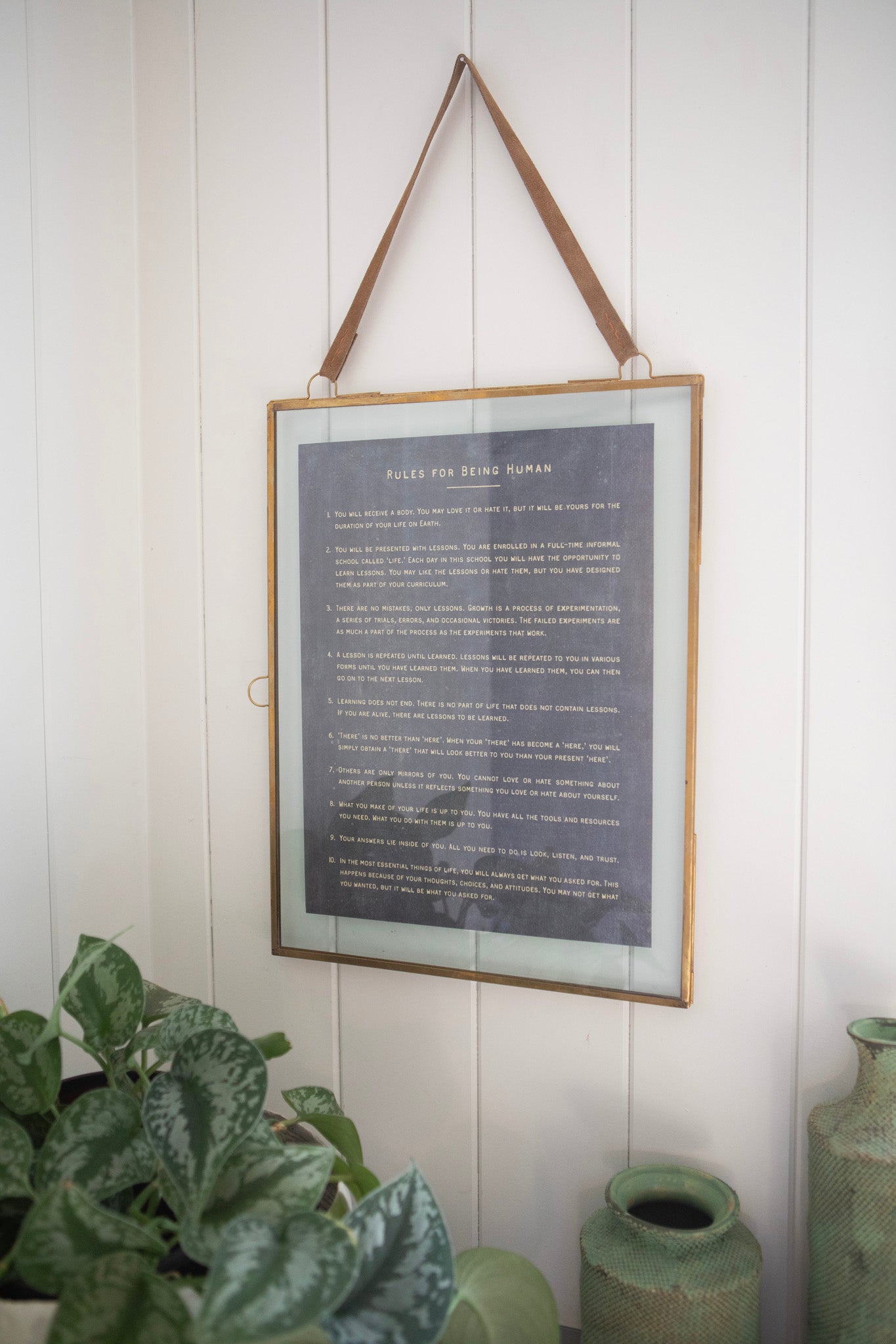 12"x16" Rules for Being Human Art Poster-Charcoal