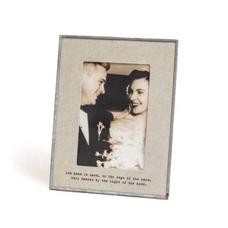 And Hand In Hand Zinc Linen  Frame 4"x6" Vertical