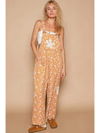 Contrast Patch Woven Overall, Mustard Floral