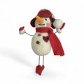 Snowman with Red Hat, Heart Patch & Snowball  - Felt Snowmen Ornaments Collection 2