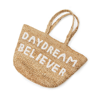 Large Daydream Believer Jute Tote Bag 21" x 16"