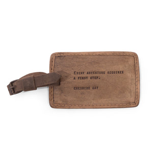 ***Cheshire Cat Leather Luggage Tag 5”x3"