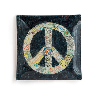 Choose Peace Square Decoupage Plate 6" x 6"