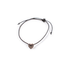 Silver Heart Charm Thread Bracelet