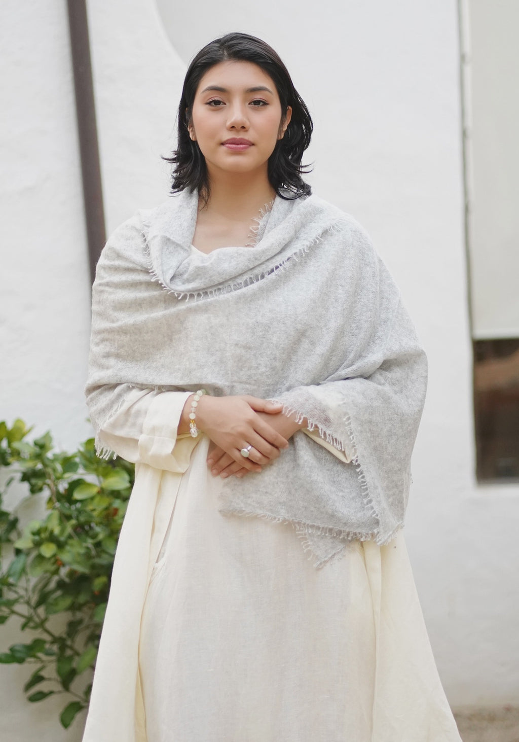 Cashmere Scarf - Silver Grey