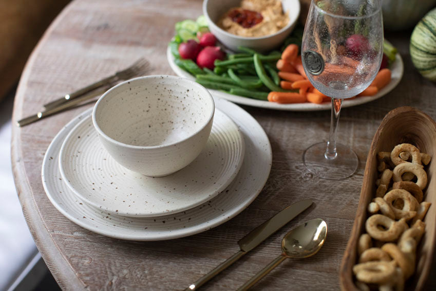 Ribbed Ceramic Speckled Dip Bowl