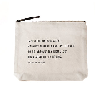 Imperfection Is Beauty (Marilyn Monroe) Canvas Zip Bag