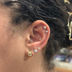 Gold Plated Multi Shape Huggie Earrings