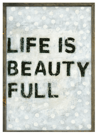 Polka Life (Grey Wood) - Art Print