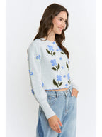 Wool-Blend Floral Embroidery Cardigan