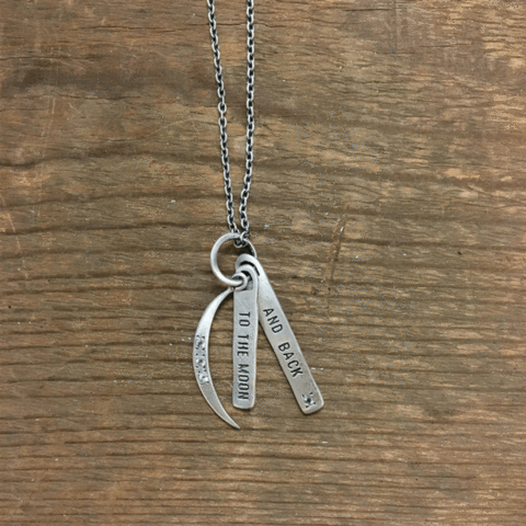 ***To The Moon And Back Silver Necklace - 16