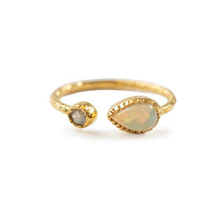***Gold Open Dual Gemstone Ring