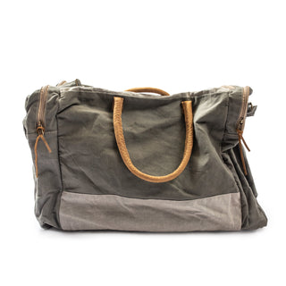 ***Two Tone Grey Canvas Duffle Bag 24" x 11" x 15"