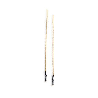 ***Beaded Linear Earrings - Gold Shiny