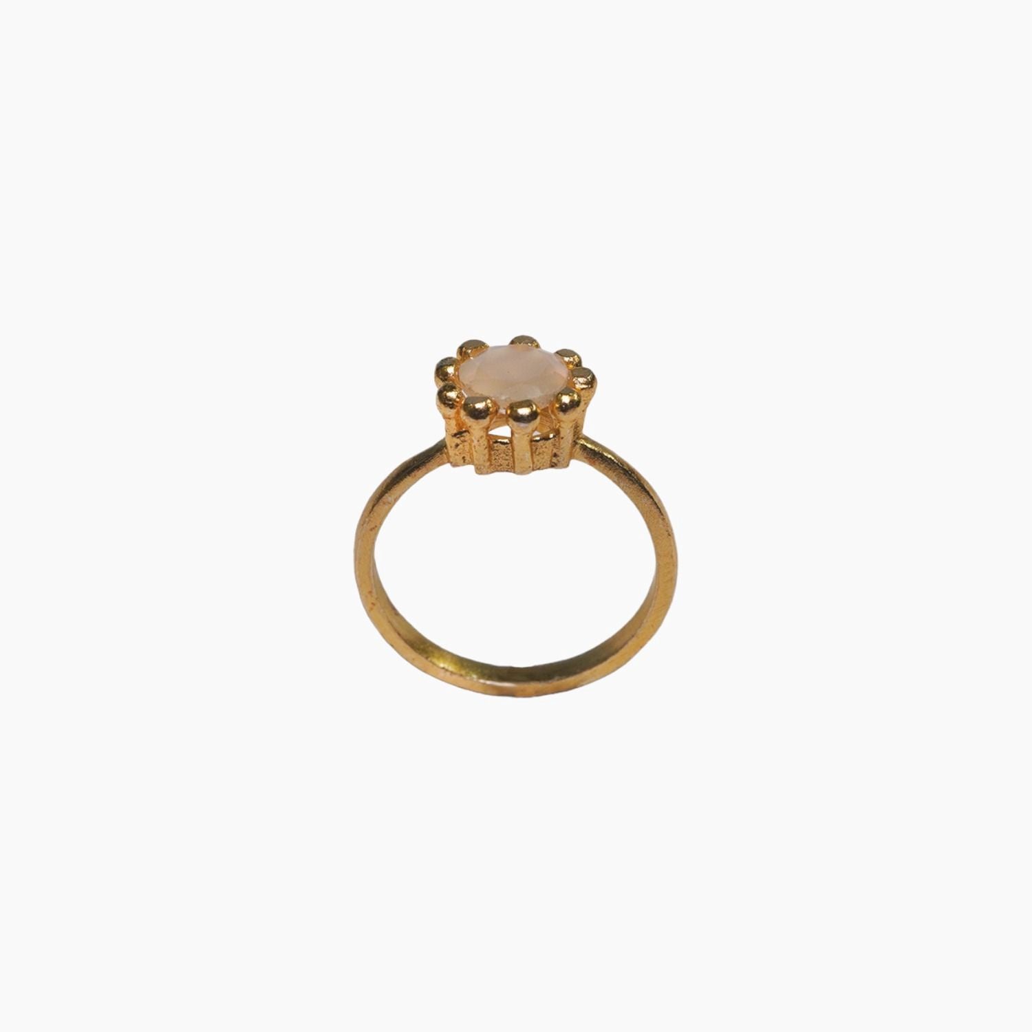 ***Crown Ring with Grey Chalcedony