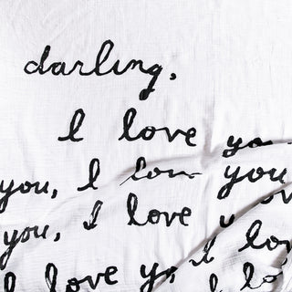 Darling I Love You (Letter For You) Swaddle Blanket